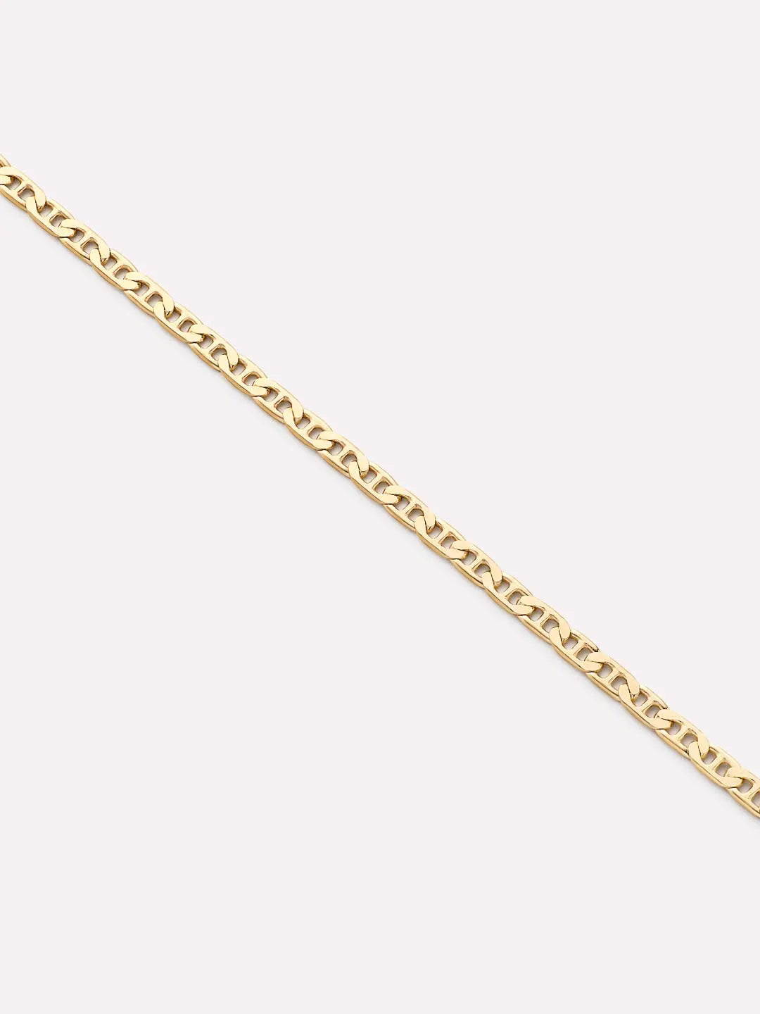 Solid Yellow Gold - Flat Mariner Chain Bracelet