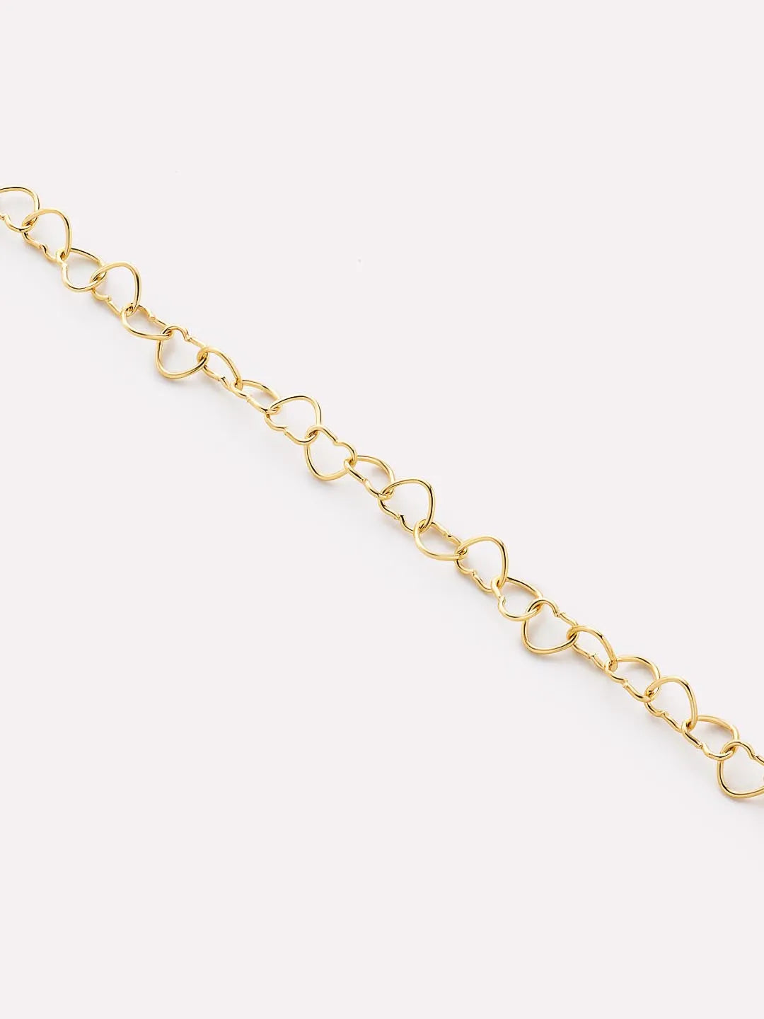 Solid Yellow Gold - Heart Chain Bracelet