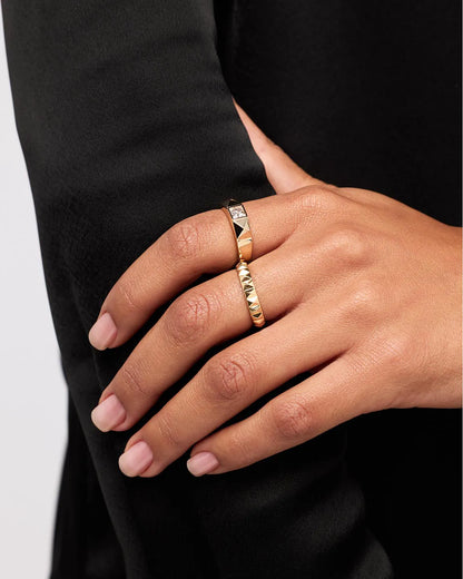 Solid Yellow Gold - Diamond Equinox Ring