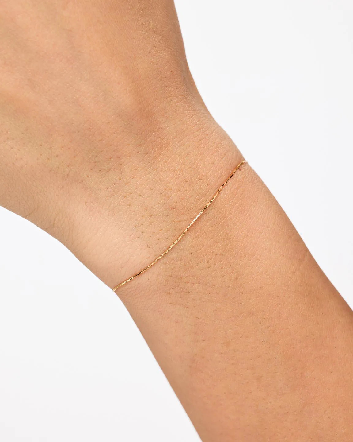 Solid Yellow Gold - Gold Mini Box Chain Bracelet
