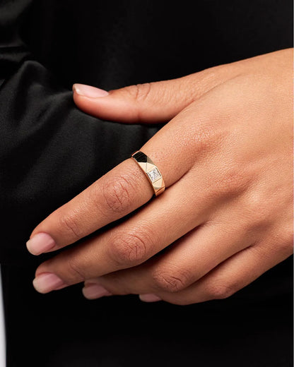 Solid Yellow Gold - Diamond Equinox Ring