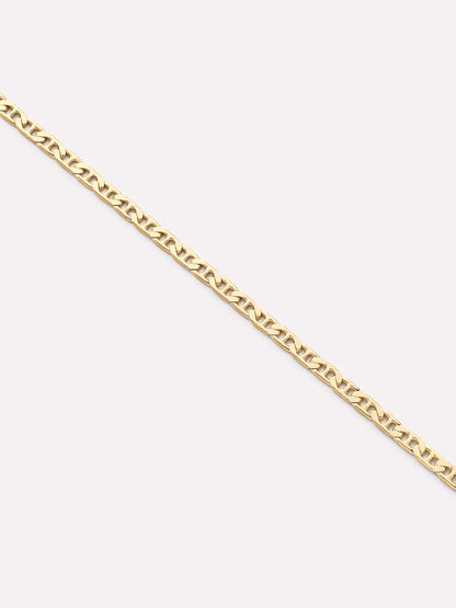 Solid Yellow Gold - Flat Mariner Chain Bracelet