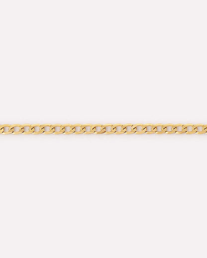 Solid Yellow Gold - Mini Curb Chain Bracelet