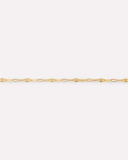 Solid Yellow Gold - Sparkle Link Chain Bracelet