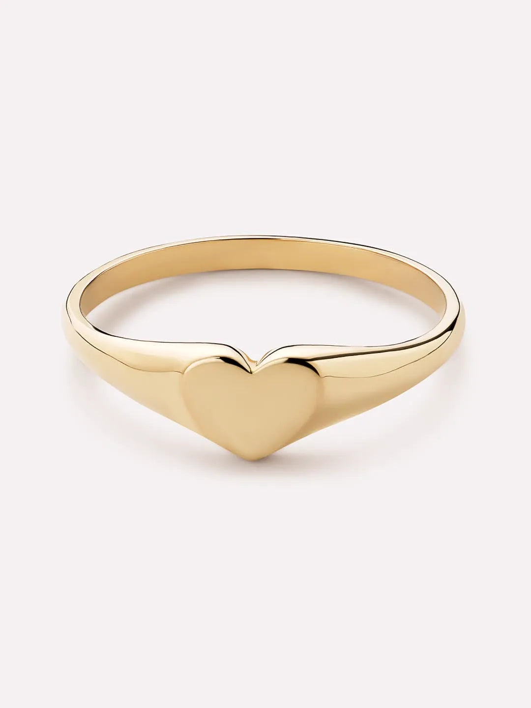 Solid Yellow Gold - Heart Signet Ring