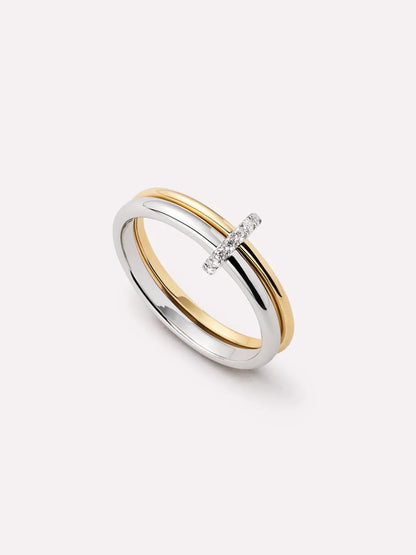 10K Solid Yellow Gold/ Sterling Silver