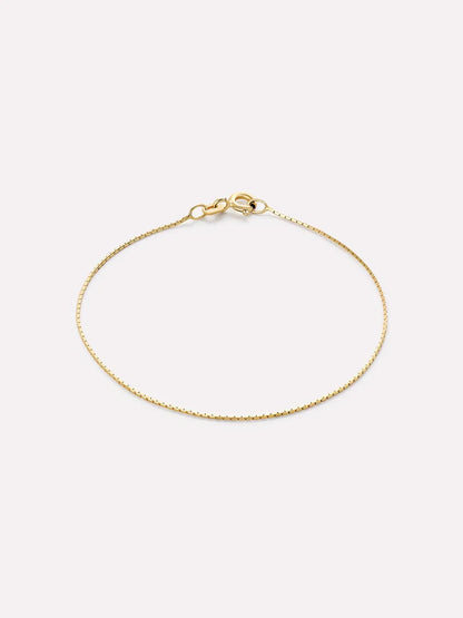 Solid Yellow Gold - Silk Chain Bracelet